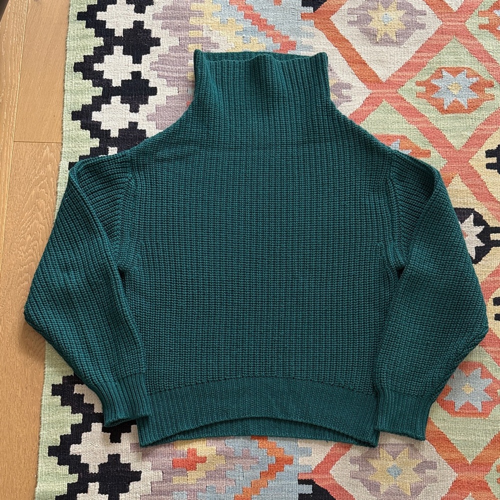 Wilfred Aritzia Montpellier 100% Merino Wool Sweater in Teal